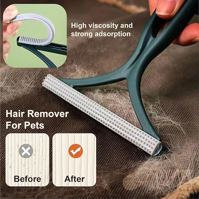 2-Pack Pet Hair Removal Gloves with A Hair/Lint Removal Tool – Remove Cat/Dog Fur from Clothing, Furniture, Car Seats, Bedding & Carpet – Reusable & Washable Lint Hair Remover for Pet Owners-PawvioPets