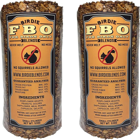 FBO: for Birds Only Wild Bird Seed 4" Cylinders - Squirrels Don't Like It! (2 - 4" Cylinders)-PawvioPets