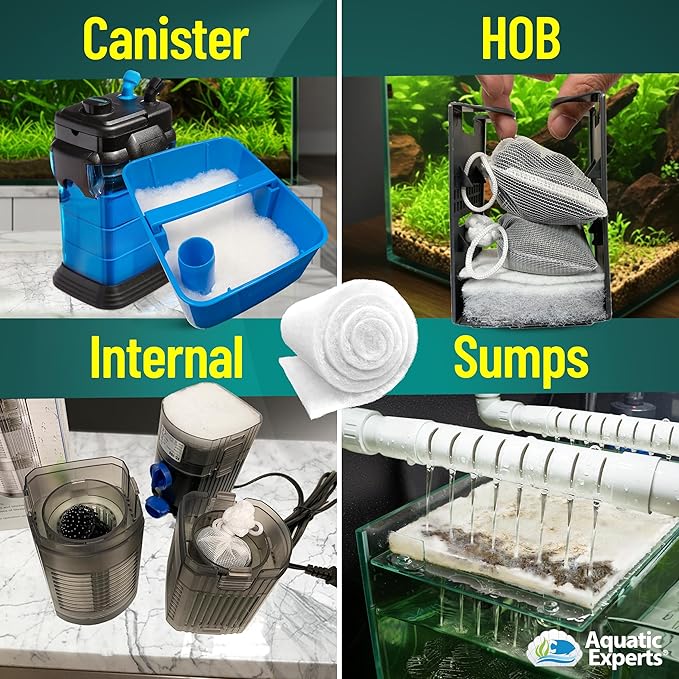 Aquatic Experts FilterFirst Aquarium Filter Pad - Aquarium Filter Floss for Crystal Clear Water, 3/4" - 1" Thick (24 Inch Wide, 12 Feet Long)-PawvioPets