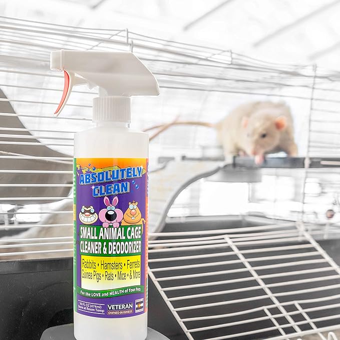 Amazing Small Animal Cage Cleaner, Just Spray/Wipe, Easily Removes Messes & Odors - Hamster Cages, Mice, Rat Cage, Guinea Pig Cage, Rabbit Cage, Ferret Cage, Dog Cage - USA Made-PawvioPets