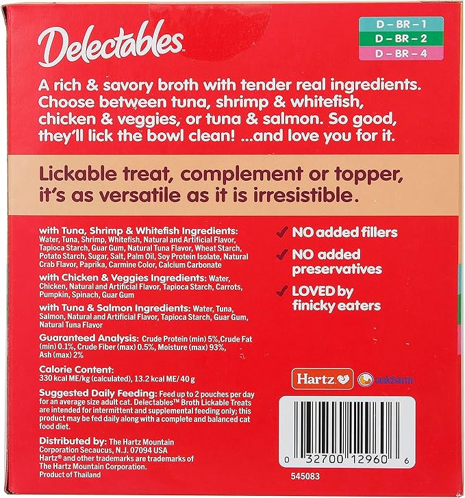 Delectables Savory Broths Lickable Wet Cat Treat Variety Pack, 12Count(Pack of 1)-PawvioPets