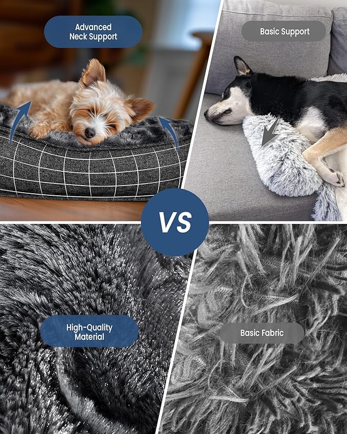 Calming Extra Large Dog Bed for Couch, 45 x 37 inch Removable Couch Cover for Dogs Washable, Non-Slip Fluffy Plush Dog Sofa Mat for Furniture Protector - Dark Grey-PawvioPets