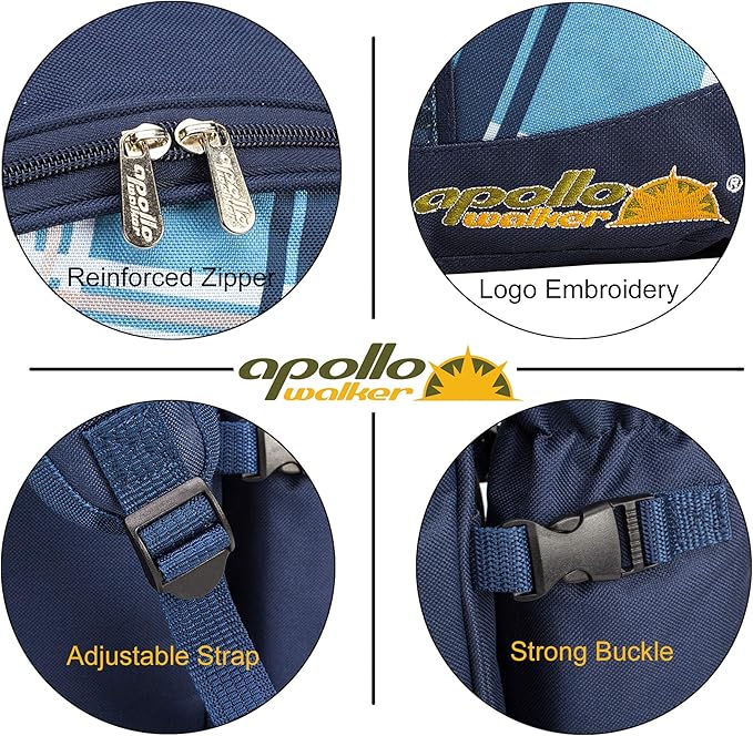 Apollo walker Picnic Backpack Set for 4 with Cooler Compartment,Detachable Bottle/Wine Holder Including Large Picnic Blanket(45"x 53") for Picnic Family and Lovers Gifts,Outdoor,BBQ Time (Blue)-PawvioPets
