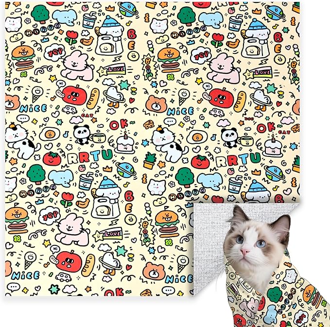 27.6" Large Cat Grooming Wrap, Cat Grooming Supplies, Cat Wrap for Cutting Nails, Self-Adhesive Cat Grooming Bag for Cats Within 15lbs Cat Restraint for Nail Clipping, Medicine Taking(Yellow)-PawvioPets