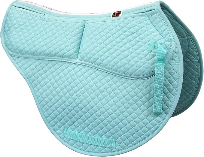 ECP Equine Comfort Products All-Purpose Contoured Correction Saddle Pad with Adjustable Memory Foam Inserts for Custom Support, Non-Slip, Shock Absorbing, 22” Spine, 19.5” Drop-PawvioPets