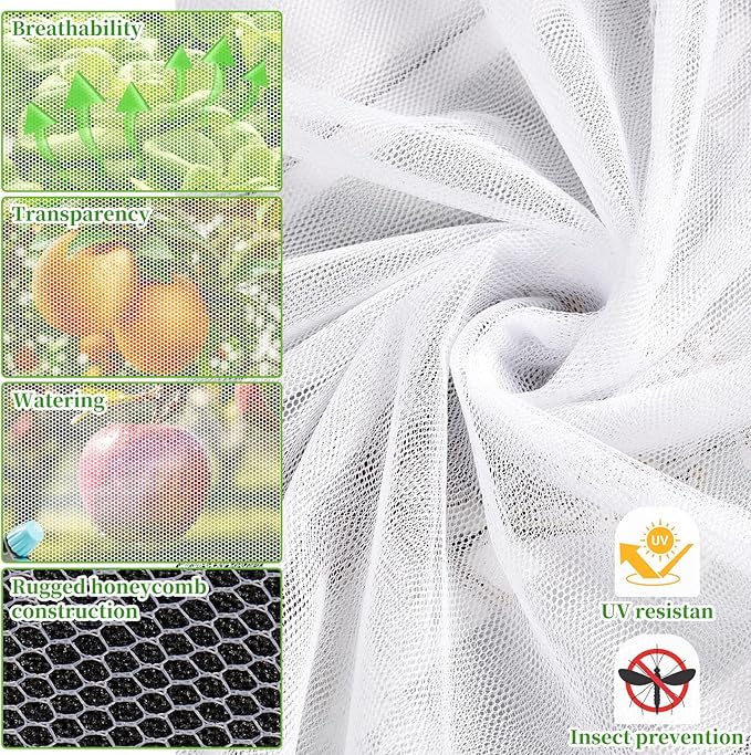 78x10Ft Mosquito Netting Garden Mesh Netting, Bug Insect Mosquito Fly Bird Net, Animals Barrier Protection Net, White 3x24m-PawvioPets