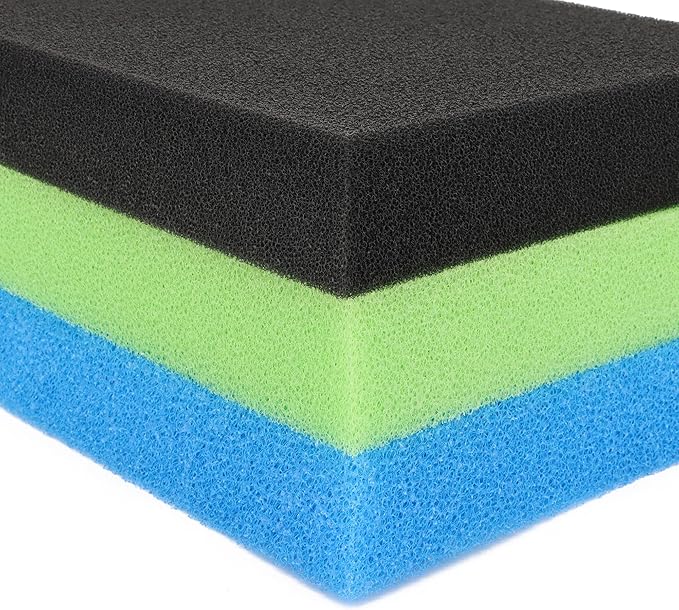 Aquarium Bio Sponge Pad Filter Media for Fish Tank,20/30/40PPI Open Cell Coarse Foam Block Foam Pre Filter Sponge (11" Lx 10.25" W x 2" H 40PPI)-PawvioPets