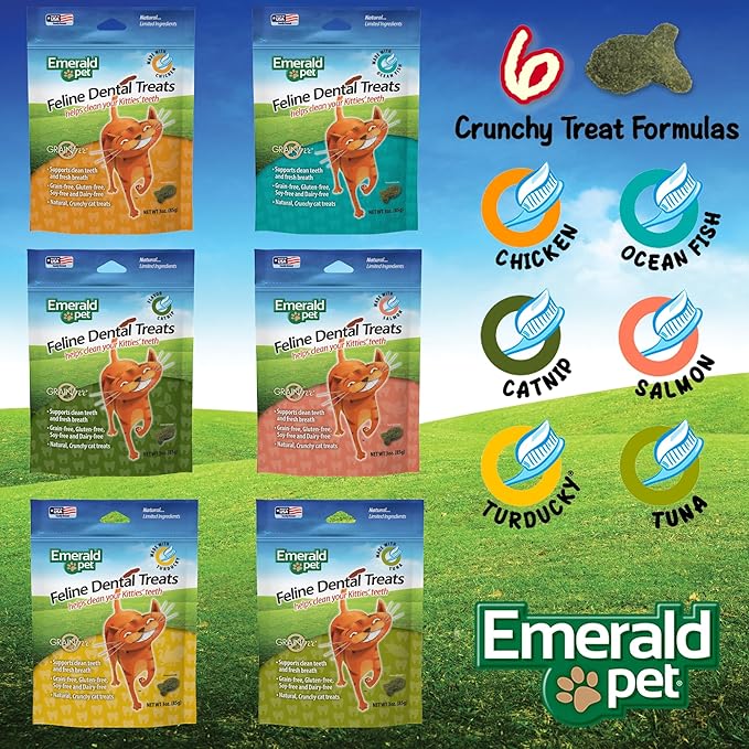Feline Dental Treats — Tasty and Crunchy Cat Dental Treats Grain Free — Natural Dental Treats to Clean Cat Teeth, Freshen Cat Breath, and Reduce Plaque and Tartar Buildup — Tuna Treats, 3 oz-PawvioPets