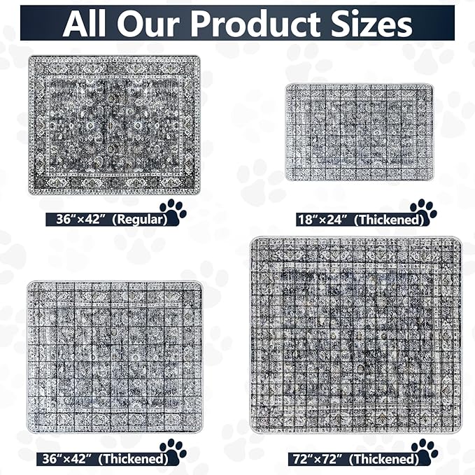 Extra Large Washable Pee Pads for Dogs (72"x72"), Upgrade Reusable Puppy Pads with Non-Slip Rug Pad, Super Thickening Absorbent Leakproof Dog Traning Pads Whelping Pad for Dogs, Doggie-PawvioPets