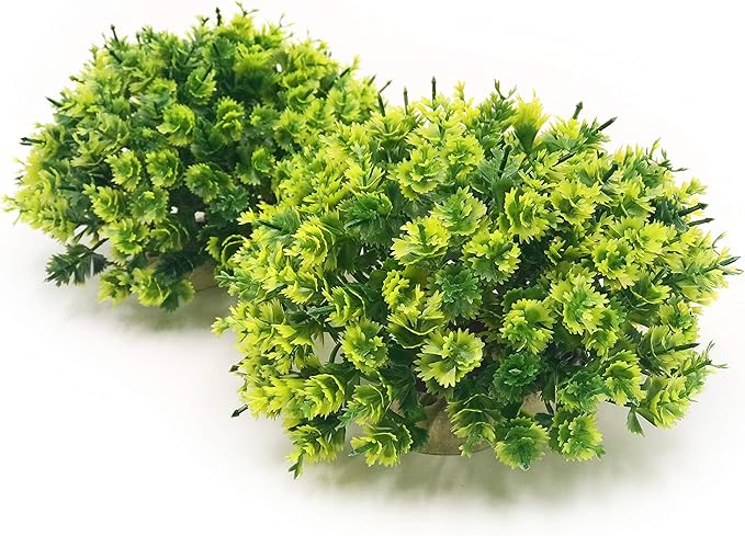 BEGONDIS 2Pcs Aquarium Decorations Fish Tank Artificial Green Water Plants Made of Soft Plastic-PawvioPets