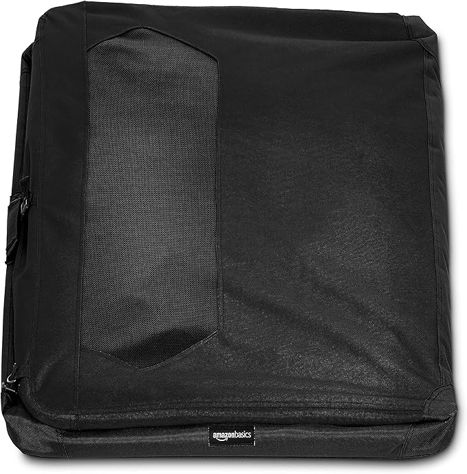 Amazon Basics Folding Portable Soft Pet Dog Crate Carrier Kennel, 42 x 31 x 31 inches, Black-PawvioPets