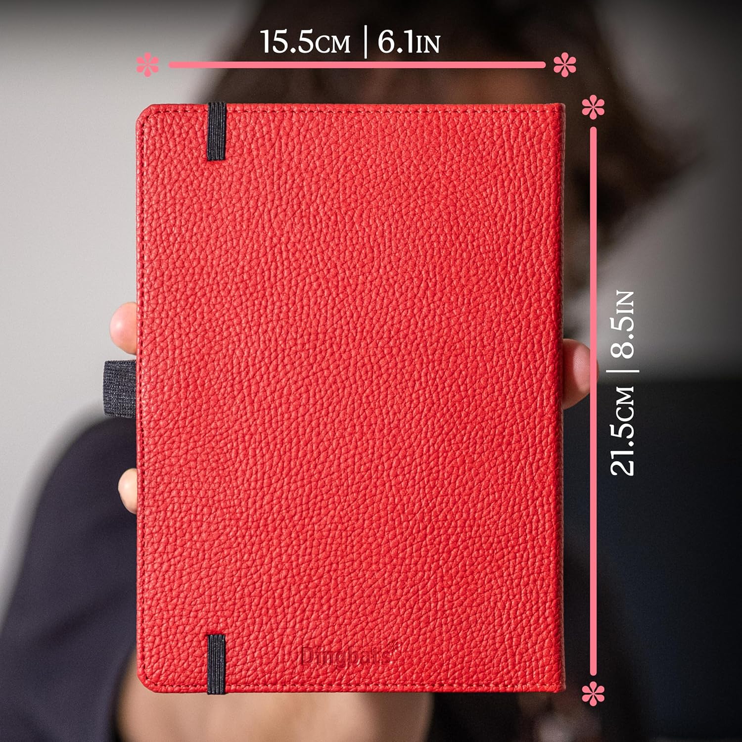 Dingbats* Wildlife Dotted Writing Journal Notebook A5 - Vegan Leather Hardcover - Ideal for Work, Travel - Pocket, Elastic Closure, & Bookmark