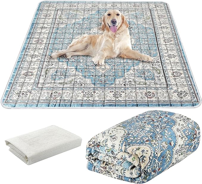 Extra Large Washable Pee Pads for Dogs (72"x72"), Upgrade Reusable Puppy Pads with Non-Slip Rug Pad, Super Thickening Absorbent Leakproof Dog Traning Pads Whelping Pad for Dogs, Doggie-PawvioPets
