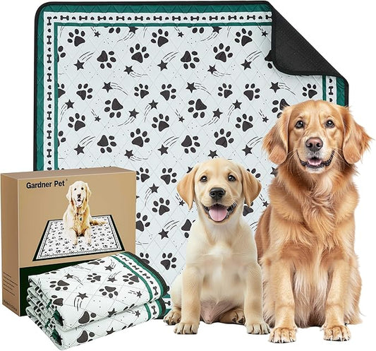Gardner Pet Washable Dog Pee Pads, 36'' x 36'' Non Slip Dog Mats with Great Urine Absorption, Reusable Puppy Pee Pads for Potty Training - 2 Pack-PawvioPets