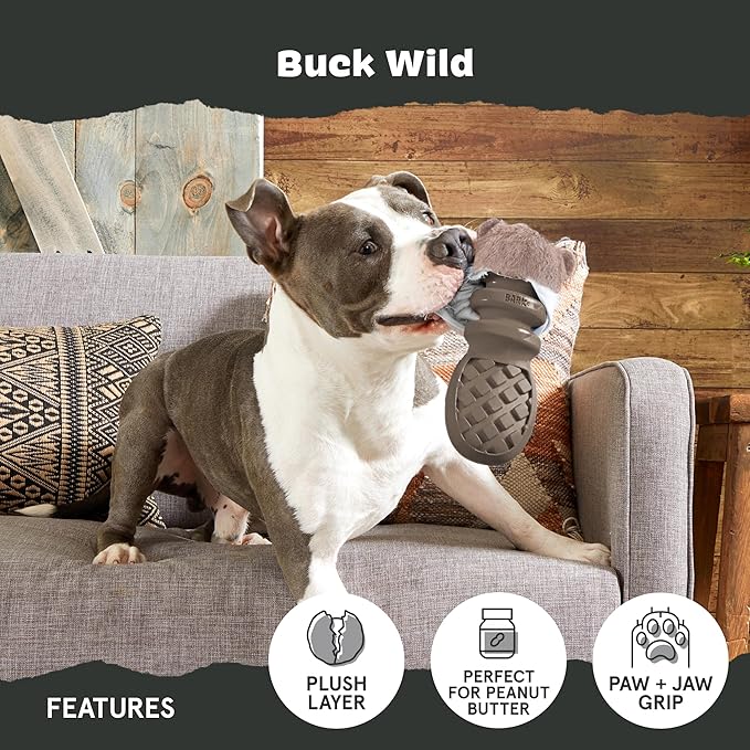 Barkbox Buck Wild Super Chewer Dog Toy for Medium to Large Dogs, Perfect for Dogs Who Love Gnawing, Shredding and Tough Playtime Fun-PawvioPets