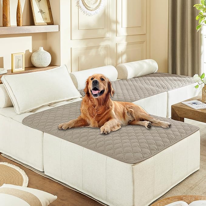 gogobunny 100% Double Sided Waterproof Dog Blanket Soft Pet Bed Cover Reversible Protect Furniture Couch Sofa Car for Puppy Large Dog Cat (Dark Stone/Light Stone, 40x50 Inch (Pack of 1))-PawvioPets