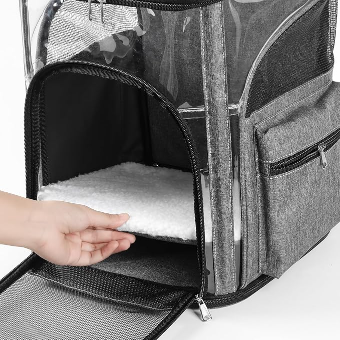 Cat Carriers Dog Carrier Pet for Small Medium Cats Dogs Puppies up to 25 Lbs, TSA Airline Approved Soft Sided, Collapsible Travel Puppy - Black Grey (L: 15.8" LX12.6 WX19.7 H, Black)-PawvioPets