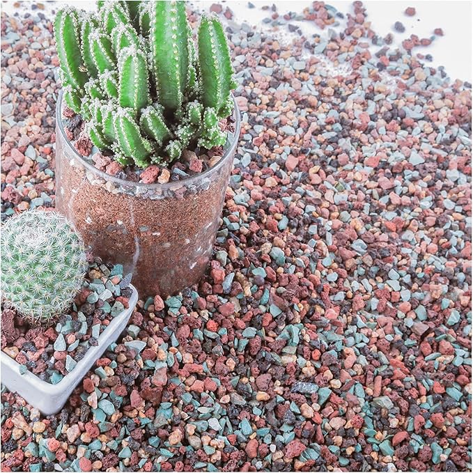 15lb Mix Horticultural Lava Rock Pebbles Pumice Potting Soil Amendment Succulent Cactus Bonsai Gritty Rock Decorative Gravel Plant Drainage Volcanic Rock for Aquarium Fairy Gardening Top Dressing-PawvioPets