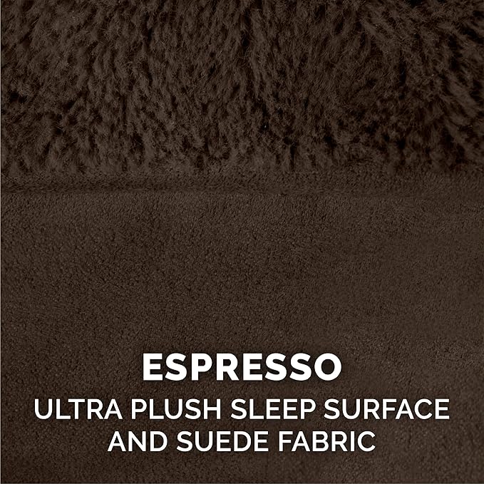 Furhaven Cooling Gel Dog Bed for Large Dogs w/ Removable Bolsters & Washable Cover, For Dogs Up to 125 lbs - Plush & Suede Sofa - Espresso, Jumbo Plus/XXL-PawvioPets