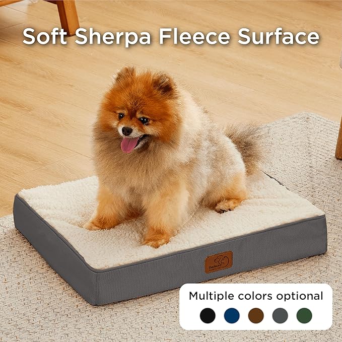 Bedsure Dog Bed for Small Dogs - Orthopedic Flat Puppy Beds with Removable Washable Cover, Egg Crate Foam Pet Mat, Suitable for Pet Up to 20 lbs-PawvioPets