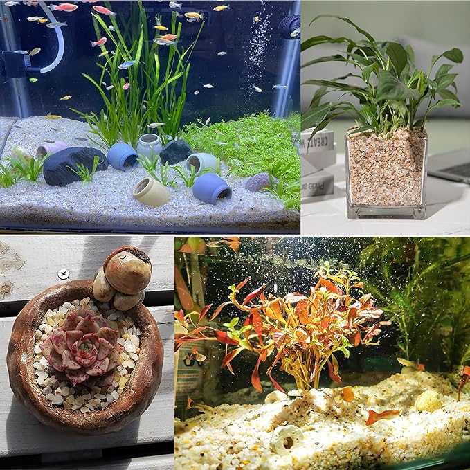 2lb Mixed Sand Rocks Pebbles Pumice Potting Soil Amendment Succulent Cactus Bonsai Gritty Rock Decorative Gravel for Succulents, Bonsai, Vase Fillers,Terrarium Plants-PawvioPets