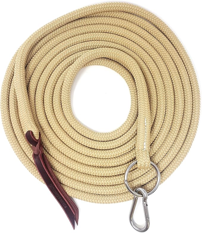 22' Long Line with SS O Ring and Carabiner (Beige)-PawvioPets