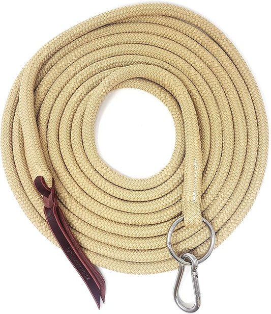 22' Long Line with SS O Ring and Carabiner (Beige)-PawvioPets