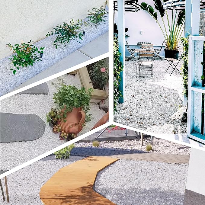 45lb White Cactus Pea Gravel Rocks,1/4 Inch Pebbles for Indoor Plants, Natural Succulent Rock and River Rocks Decorative for Aquariums, Vases, Outdoor Gardening, Top Dressing for Potted Plants-PawvioPets