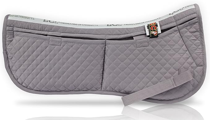 ECP Equine Comfort Products Adjustable Shock Absorbing Memory Foam Half Saddle Pad, Injury Prevention & Pressure Relief, Customizable Fit, Breathable for All Riding Styles-PawvioPets