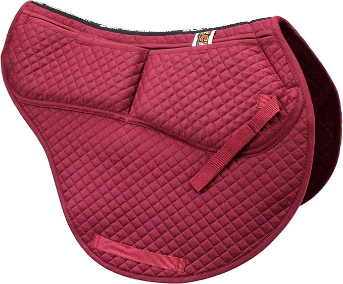 ECP Equine Comfort Products All-Purpose Contoured Correction Saddle Pad with Adjustable Memory Foam Inserts for Custom Support, Non-Slip, Shock Absorbing, 22” Spine, 19.5” Drop-PawvioPets