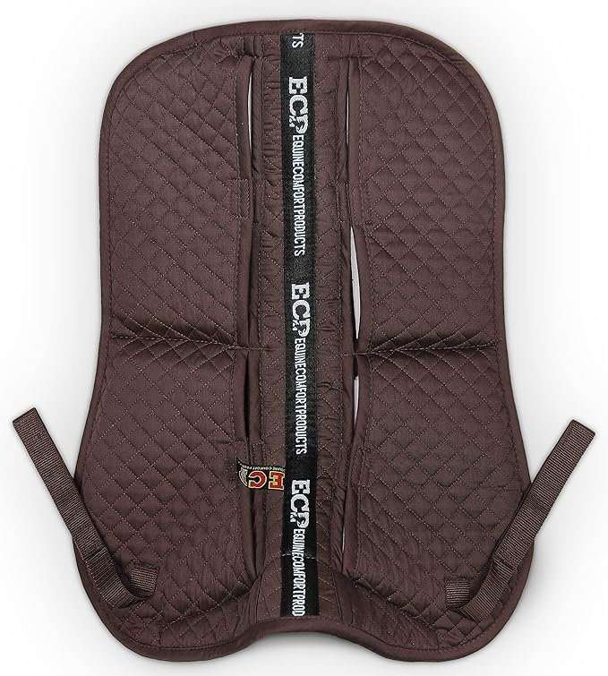 ECP Equine Comfort Products Adjustable Shock Absorbing Memory Foam Half Saddle Pad, Injury Prevention & Pressure Relief, Customizable Fit, Breathable for All Riding Styles-PawvioPets