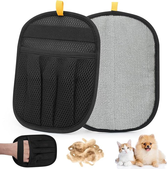 2 Pcs Pet Hair Removal Glove for Cats Dogs, 2025 Upgraded Five-Finger Electrostatic Glove for Deshedding Grooming, Reusable Washable Hair Remover for Furniture Couch Car Seat Carpet Bedding-PawvioPets
