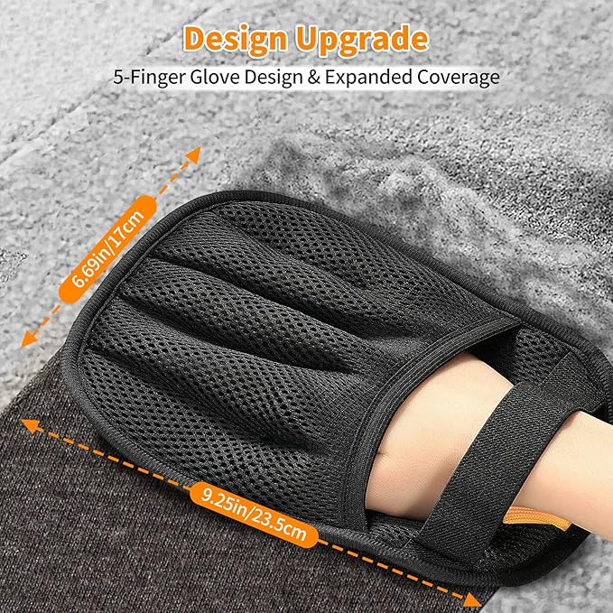 2Pcs Pet Hair Removal Glove for Cats & Dogs, 2025 Newly Upgraded Five-Finger Electrostatic Pet Hair Gloves, Reusable Pet Hair Remover Tool for Couch, Clothing, Car Seat,Carpet-PawvioPets