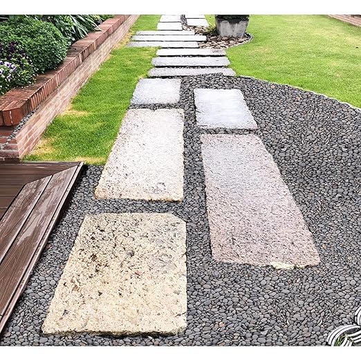 45 LB Natural River Rocks Mexican Beach Pebbles, 0.3-0.6 Inch Natural Unpolished Bulk Rocks, Pebbles for Landscaping Garden Paving Plant, Rocks for Walkways Outdoor Decorative Stone, Grey-PawvioPets