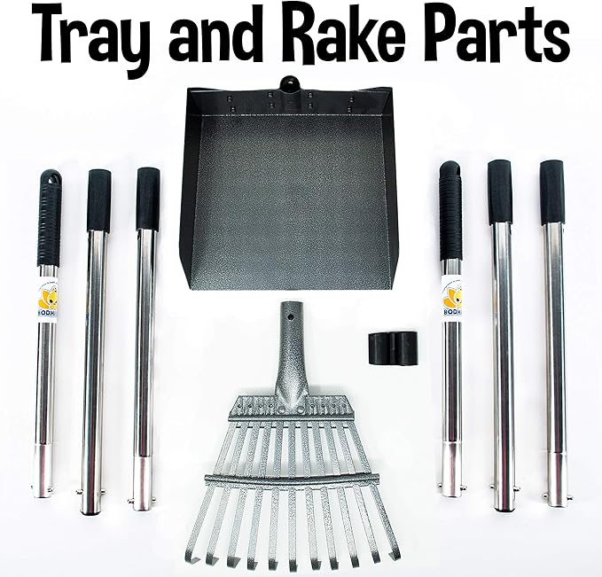 Bodhi Dog Pooper Scooper for Large Dogs - Heavy Duty Metal Poop Scoop w/Long Handle Tray & Rake - Dog Poop Scooper for Yard, Grass, Street, Gravel & Outdoor Areas - Pet Waste Cleanup Tool-PawvioPets