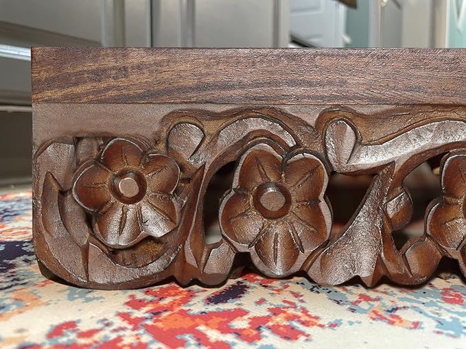 Elevated Pet Feeder for Dogs and Cats - The Bali Carved Wood Pet Feeding Stand with Two Stainless Steel Bowls - Three Heights Adjustable Raised Dog Bowl - Food Water Pet Feeding Station - IRONGATE-PawvioPets