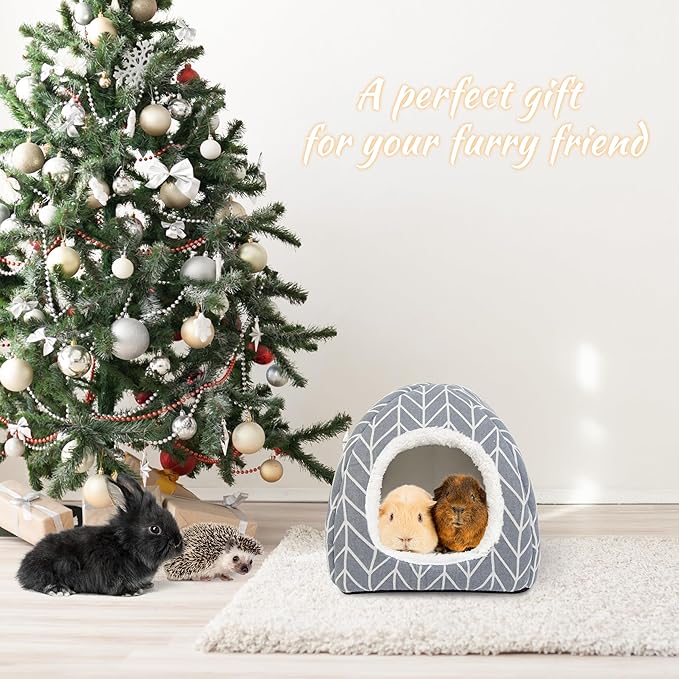 2 Pack Guinea Pig Hideout Bed Rabbit House Cave Accessories Cozy Hide-Out for Bunny Hedgehog Ferret Chinchilla&Other Small Animals-PawvioPets