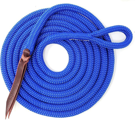 Double Braid Lead Rope with Eye Splice Loop, 12-14FT Lengths (Ultra Marine, 12 ft.)-PawvioPets