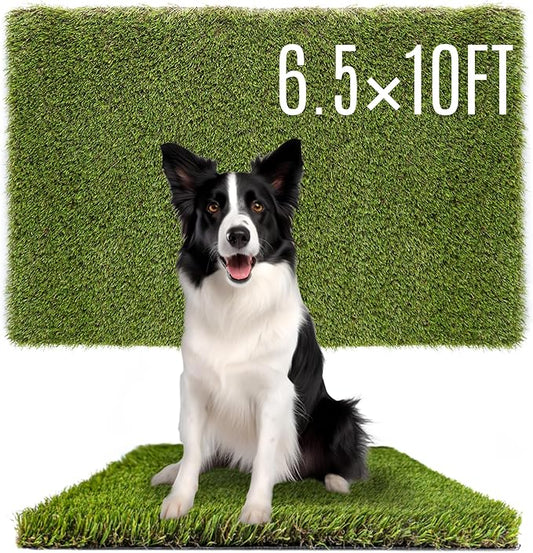 Dog Grass Pads 6.5 x 10 FT Artificial Grass Pee Pads for Dogs Potty Fake Grass Rug Turf Mat for Dogs Training Indoor Outdoor Garden Lawn Artificial Grass Rug-PawvioPets