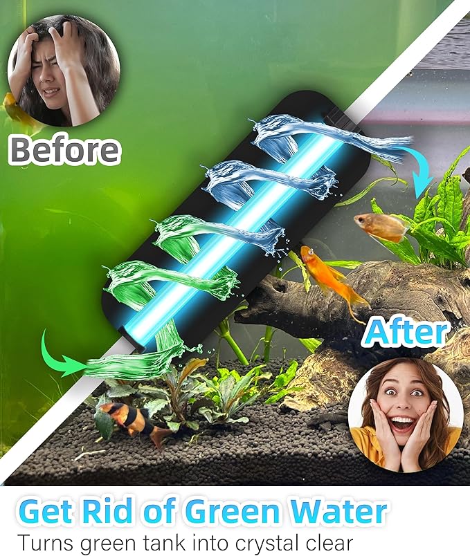 Goldfish Aquarium Filter U-Very Suitable for 20-75 Gallon Tank, 30 Gallon Fish Tank Water Filter for Green Water Control, Internal Submersible Pump Filtration System, Fish Filters for Aquariums-PawvioPets