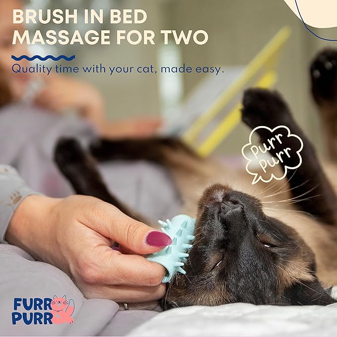 Furr&Purr Cat Brush Set for Indoor Cats - Grooming Tools: Face Scratcher, Calming Massager, and Scratching Pad (2-Pack, Made in the USA)-PawvioPets