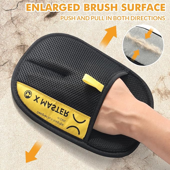 3Pcs Pet Hair Removal Glove for Cats & Dogs, Efficient Grooming Gloves for Pet Hair, Cat Grooming Gloves for Hair Removal, Magic Pet Grooming Glove for Couch, Furniture, Carpet, Curtain (2L1S)-PawvioPets