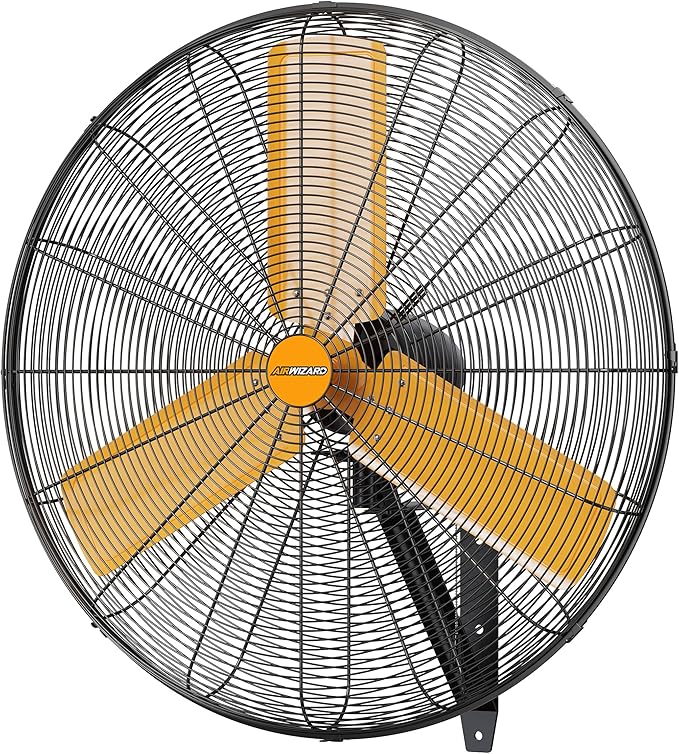 30 inch Oscillating High Velocity Wall Mount Fan, 8550 CFM Industrial Heavy Duty Metal Wall Fans, 3 Speeds, Adjustable Height and Tilt, Commercial Shop Fan for Garage, Workshop-PawvioPets
