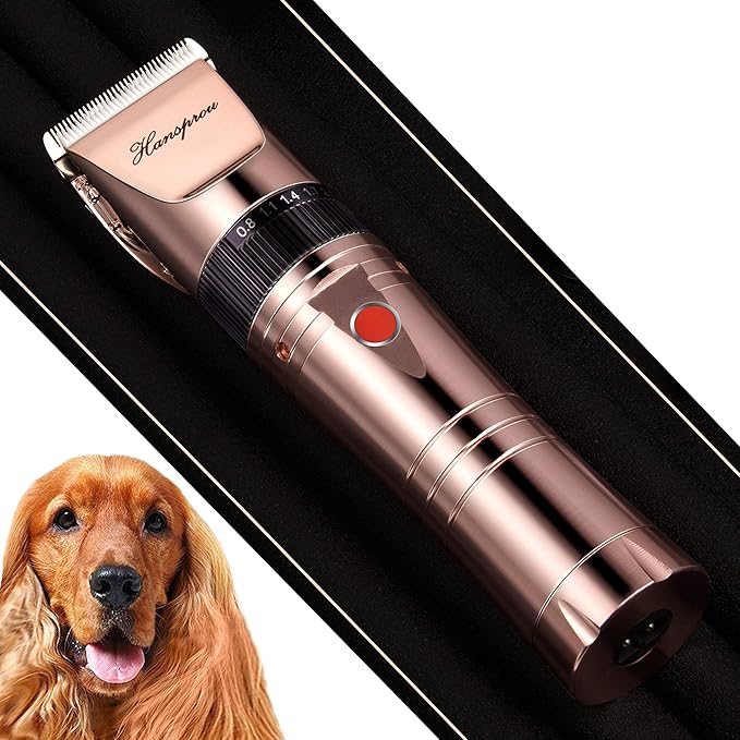 Dog Clippers for Grooming, Professional 5000mAh Battery Dog Trimmer for Thick Hair,Heavy Duty Cordless Dog Trimmer for Grooming, Low Noise with Guard Combs for Dog Cat-PawvioPets