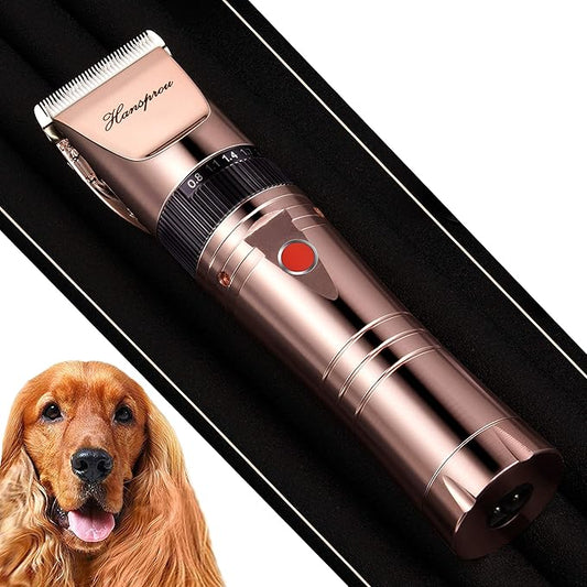 Dog Clippers for Grooming, Professional 5000mAh Battery Dog Trimmer for Thick Hair,Heavy Duty Cordless Dog Trimmer for Grooming, Low Noise with Guard Combs for Dog Cat-PawvioPets