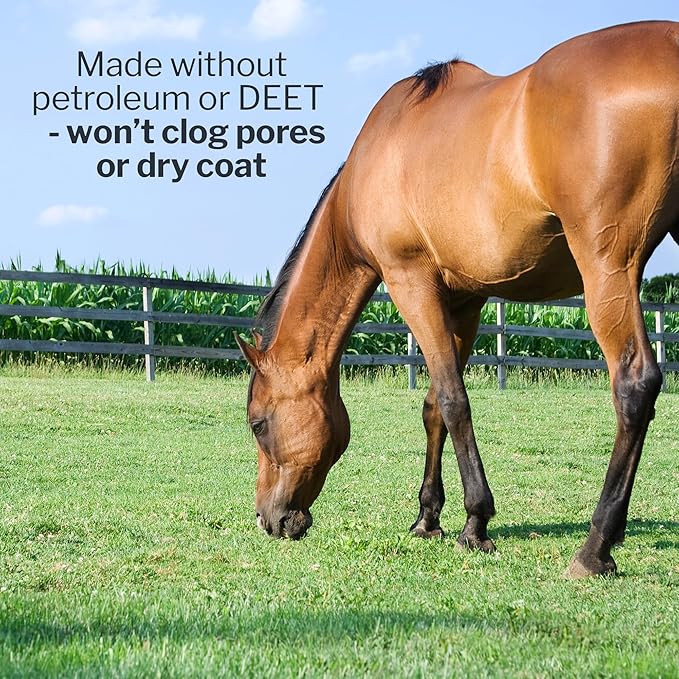 Formula 707 Fly Deny Spray for Horses & Ponies, Sweat-Resistant 14-Day Protection from Flies, Gnats & Mosquitoes, Repels and Kills, 32 Oz-PawvioPets