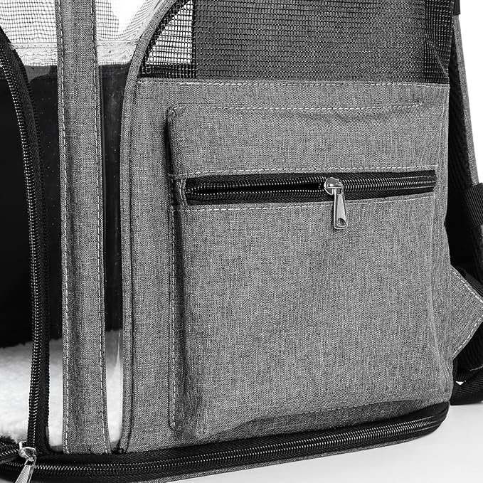 Cat Carriers Dog Carrier Pet for Small Medium Cats Dogs Puppies up to 25 Lbs, TSA Airline Approved Soft Sided, Collapsible Travel Puppy - Black Grey (M: 13" LX11.4 WX17.3 H, Blue)-PawvioPets