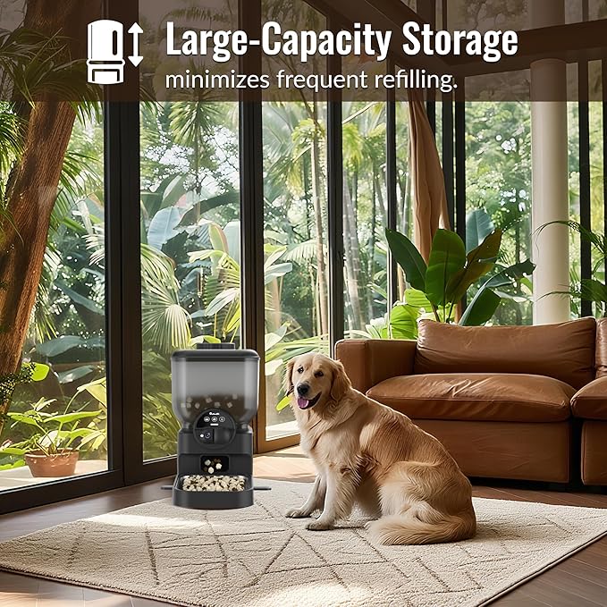 Automatic Pet Feeder for Cat and Dog - 6L Auto Cats Food Dispenser with Camera - WiFi App Control Smart Feeders with Timed - Dogs Feeding Station with 15-Day Battery Life After Power Off-PawvioPets