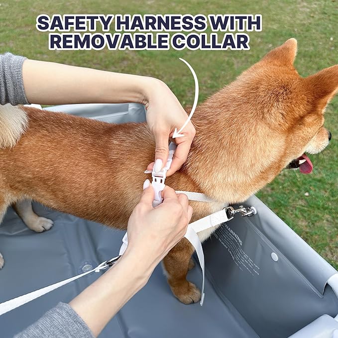 B4 Dog Bathtub Dog Washing Station with Scrubber for Small Medium Dogs Cats, Foldable Dog Tub for Bathing and Grooming, Portable Collapsible Dog Shower Tub, Indoor and Outdoor-PawvioPets