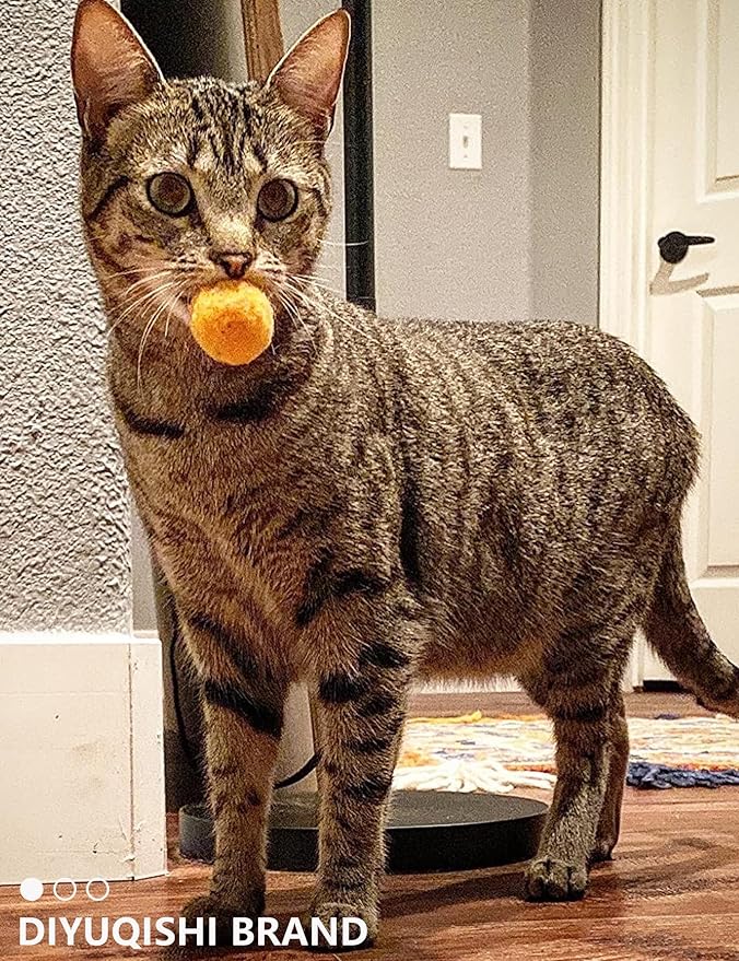 100-Pack Cat Toy Balls – Soft Fuzzy Toys for All Cats to Play and Exercise Indoors (1.5 inch, Cat Toys Pro Collection)-PawvioPets